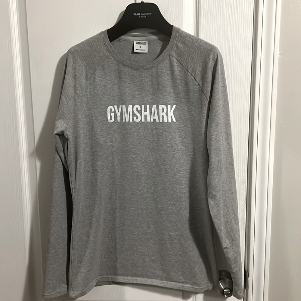 Gymshark Apollo Long Sleeve T-shirt Mens Large Slim Fit Gray Crew Neck